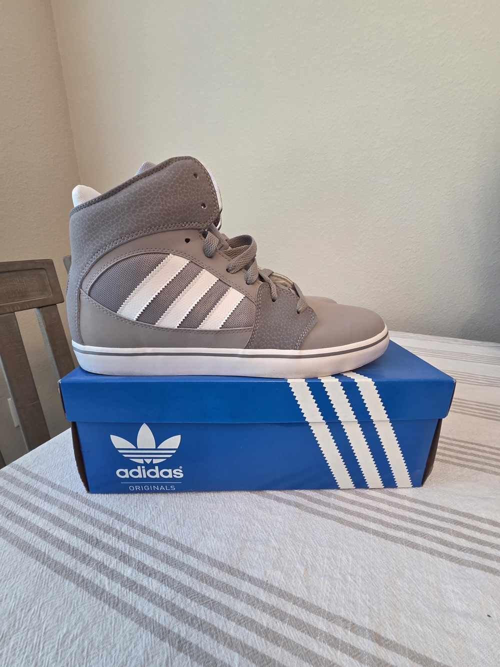 Adidas Light Gray High-Top Sneaker